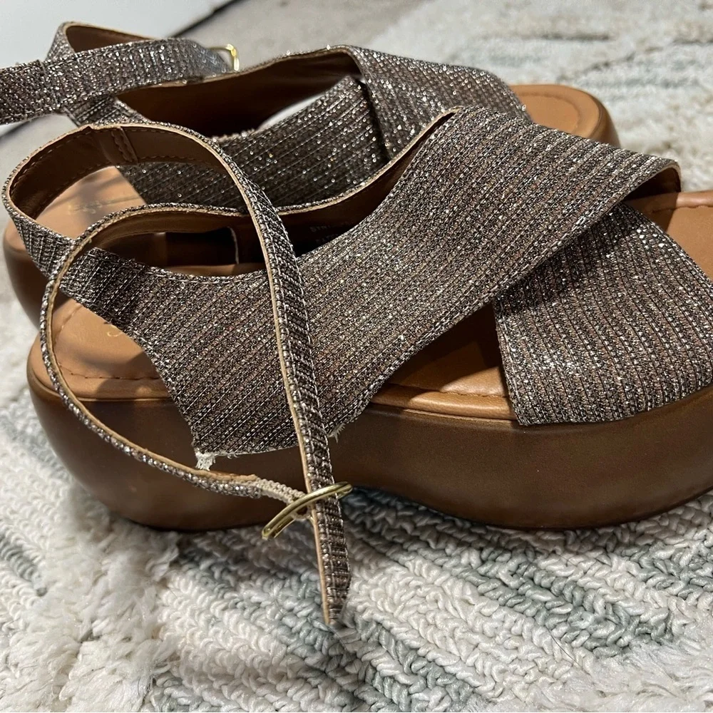 Seychelles Brown Textured Slingback Sandals